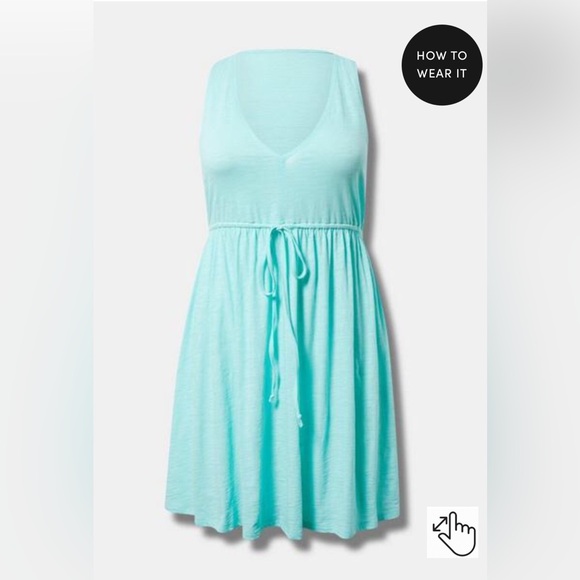 Mini Cotton Slub Front Tie Cover-Up Dress ๐ size 2x - Picture 5 of 5